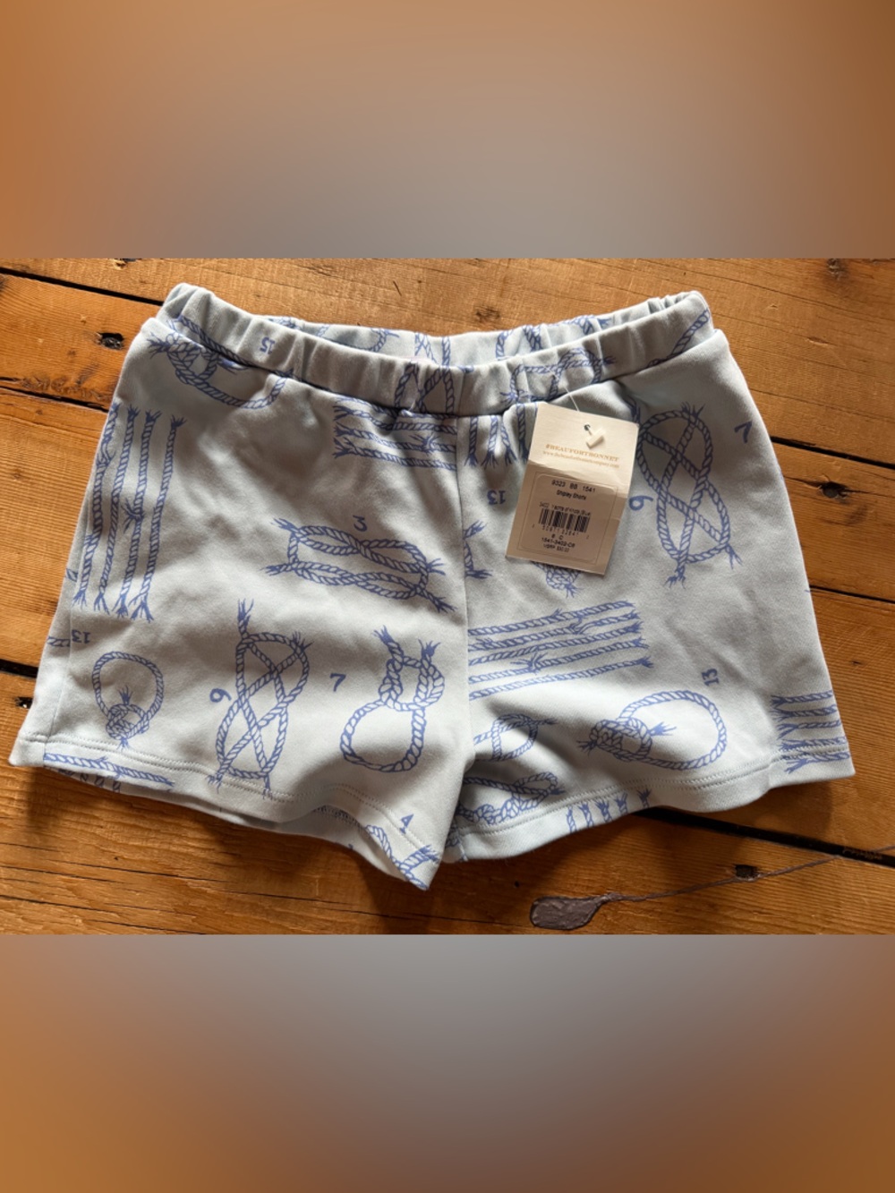 The Beaufort Bonnet Company Light Blue Rope-Print Kids Shorts NWT